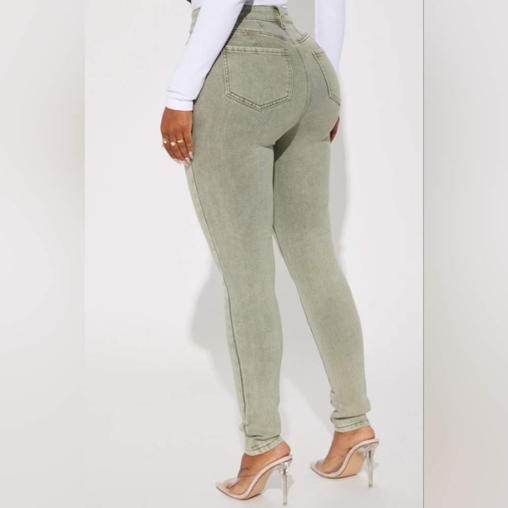 Shape Up Sculpting Stretch Skinny Jeans - Green - Picture 4 of 9